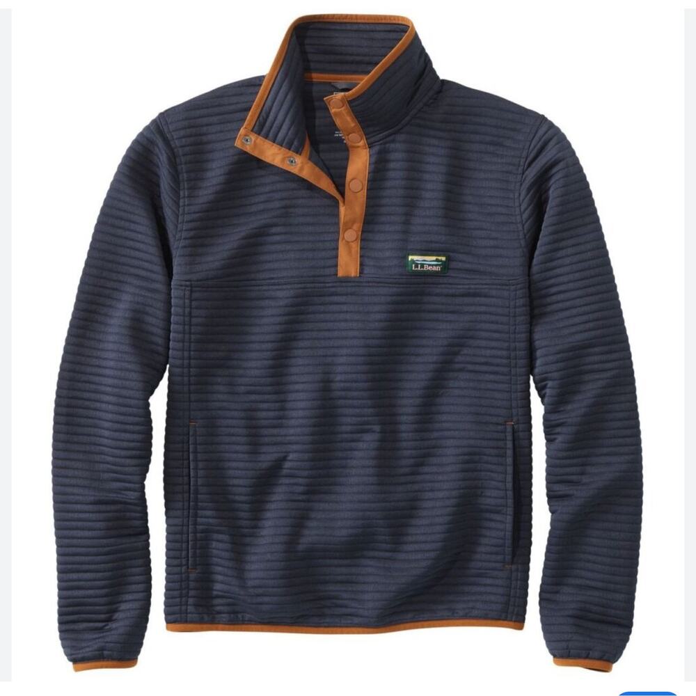L.L Bean Navy Quilted Airlight Knit Pullover XXL Regular outdoor‎ mens